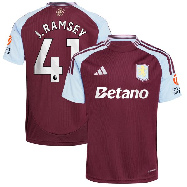 aston villa adidas home shirt 2024-25 with j. ramsey 41 printing Collection | Aston Villa Fan Shop