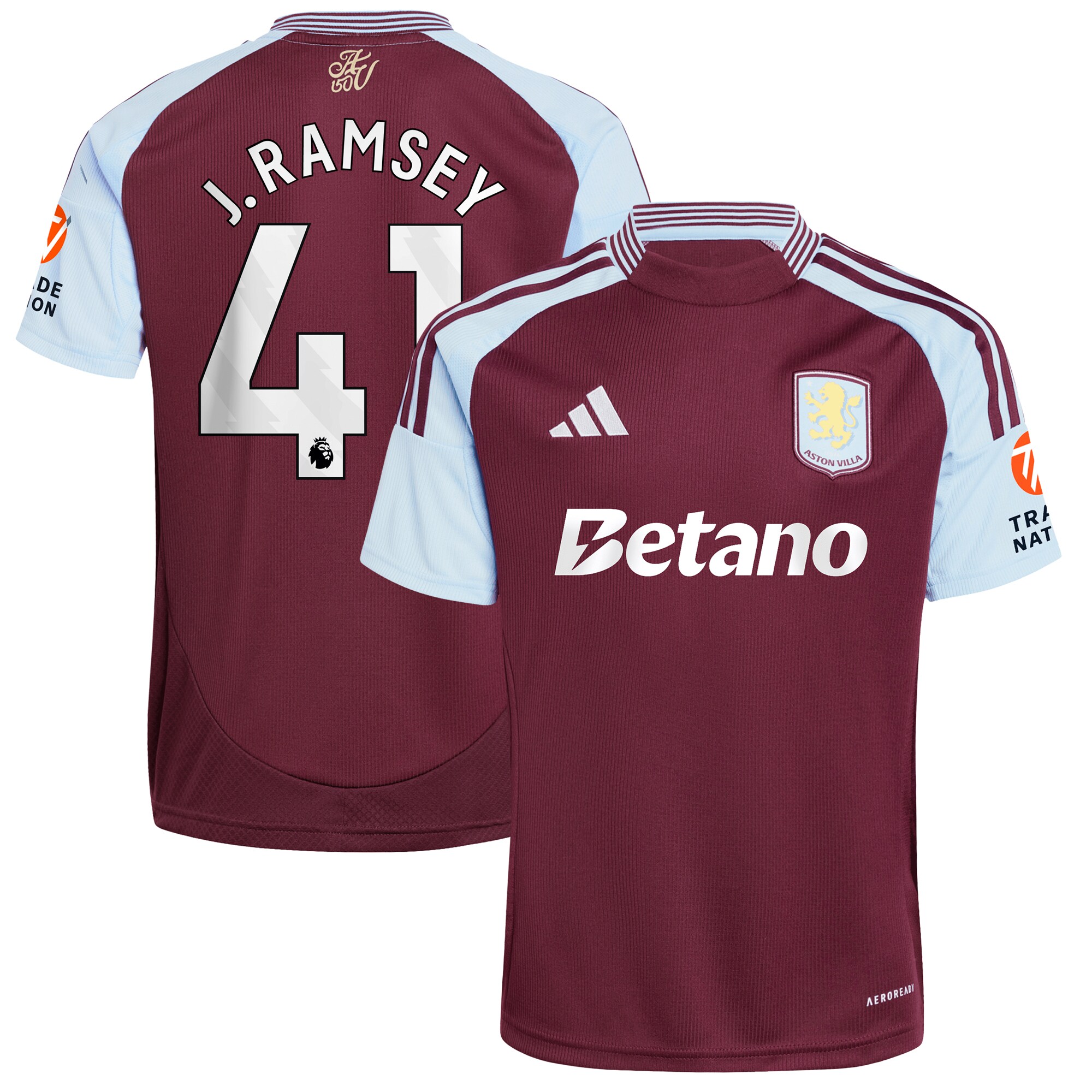aston villa adidas home shirt 2024-25 with j. ramsey 41 printing Collection | Aston Villa Fan Shop