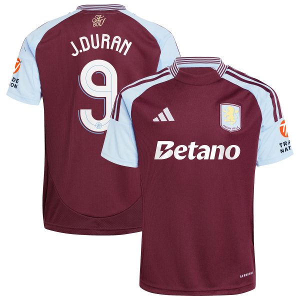aston villa adidas home shirt 2024-25 with j.duran 9 cup printing Collection | Aston Villa Fan Shop