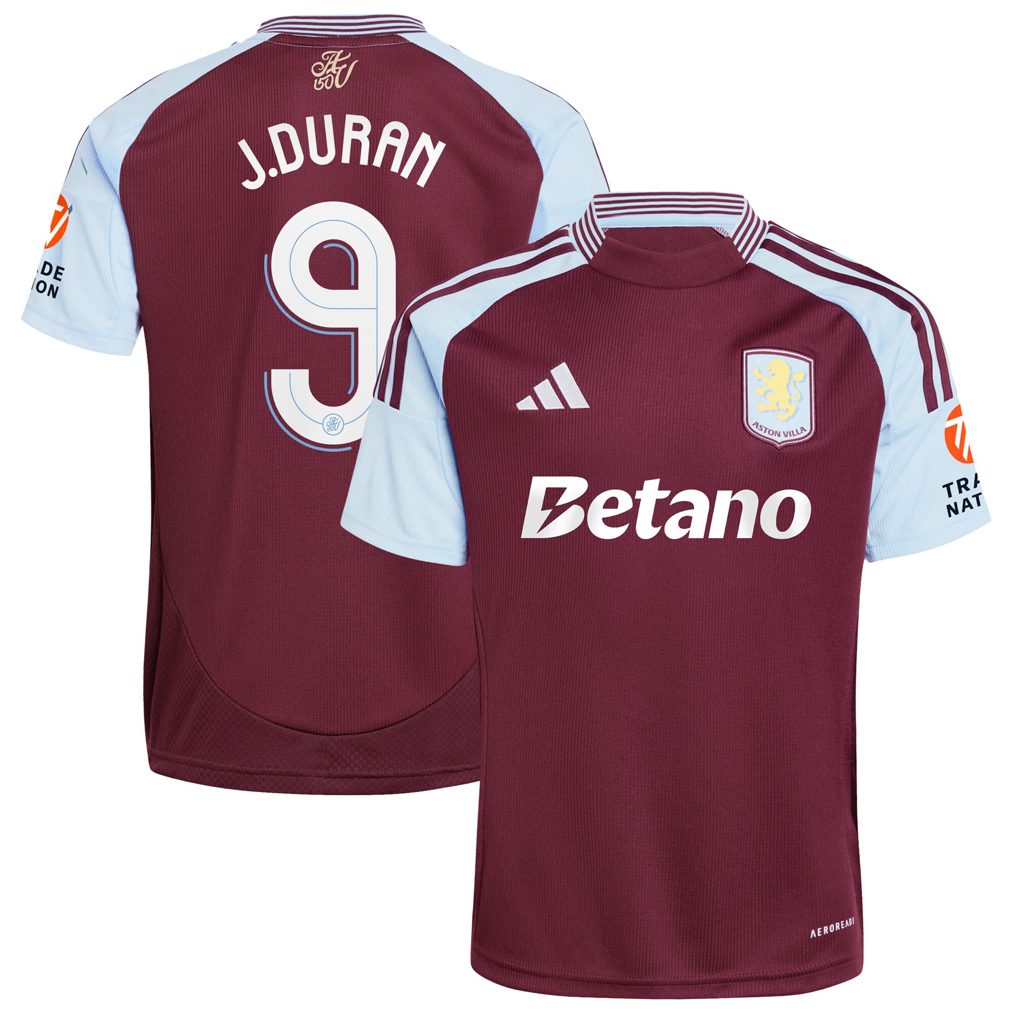 aston villa adidas home shirt 2024-25 with j.duran 9 cup printing Collection | Aston Villa Fan Shop