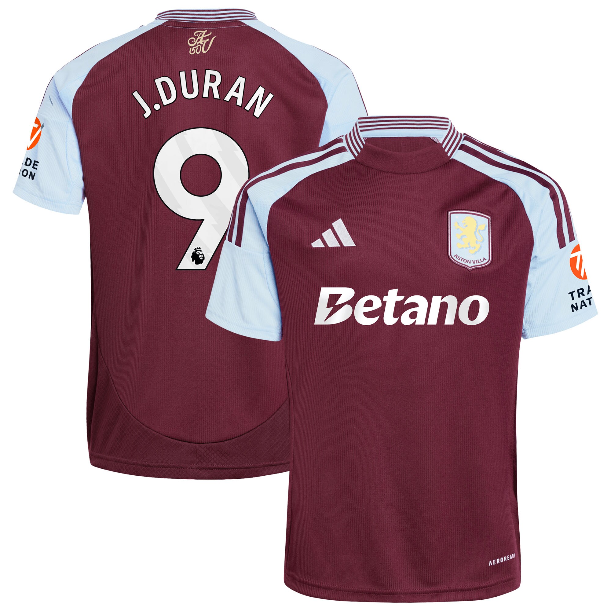 aston villa adidas home shirt 2024-25 with j.duran 9 printing Collection | Aston Villa Fan Shop