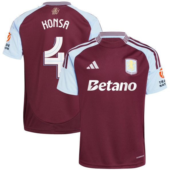 aston villa adidas home shirt 2024-25 with konsa 4 cup printing Collection | Aston Villa Fan Shop