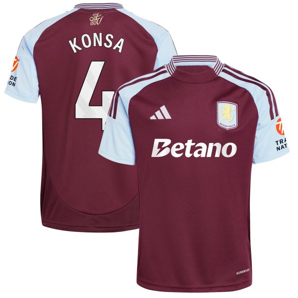 aston villa adidas home shirt 2024-25 with konsa 4 printing Collection | Aston Villa Fan Shop