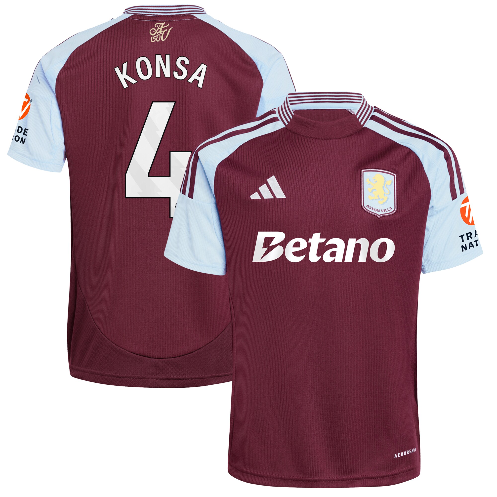 aston villa adidas home shirt 2024-25 with konsa 4 printing Collection | Aston Villa Fan Shop