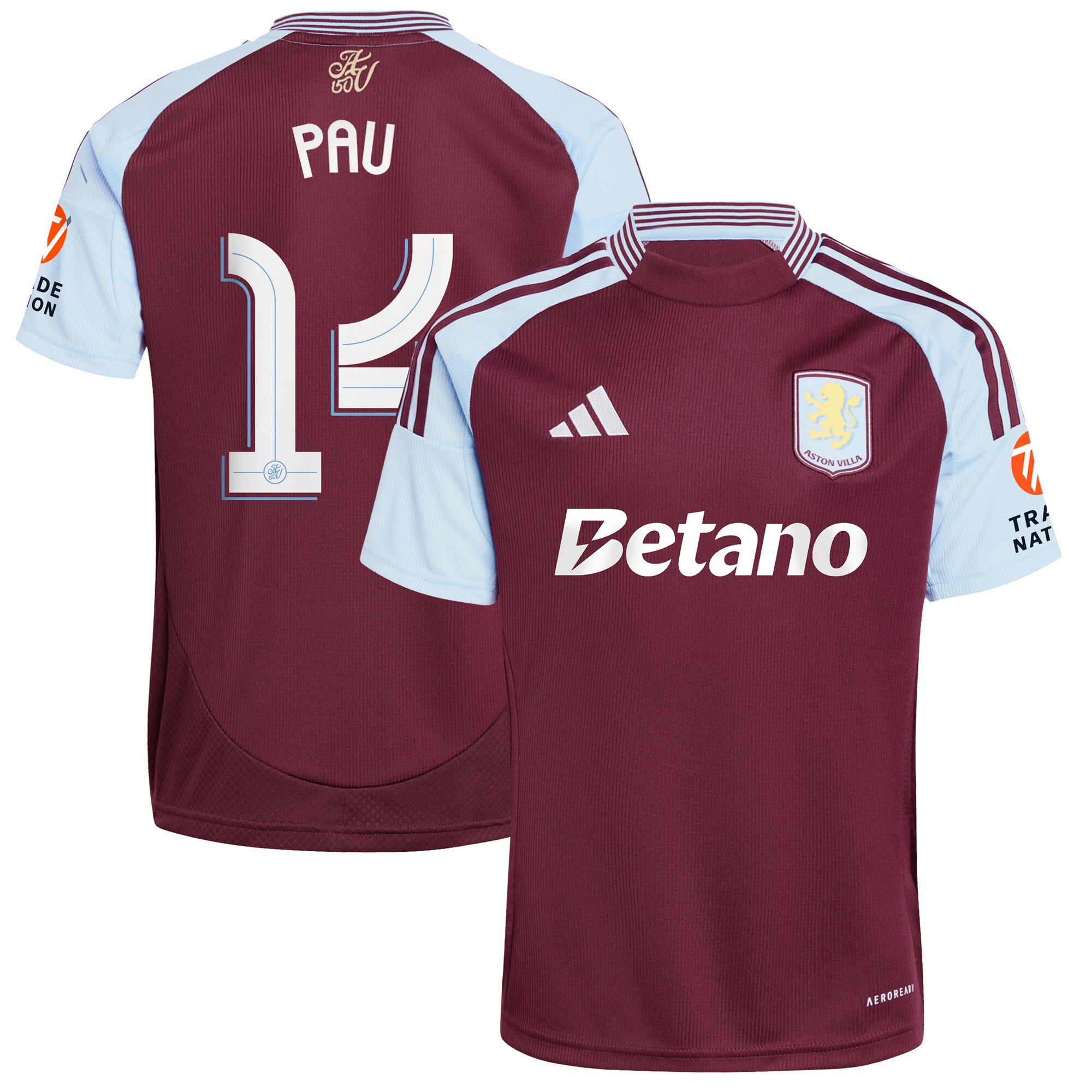 aston villa adidas home shirt 2024-25 with pau 14 cup printing Collection | Aston Villa Fan Shop