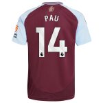 aston villa adidas home shirt 2024-25 with pau 14 printing Collection | Aston Villa Fan Shop
