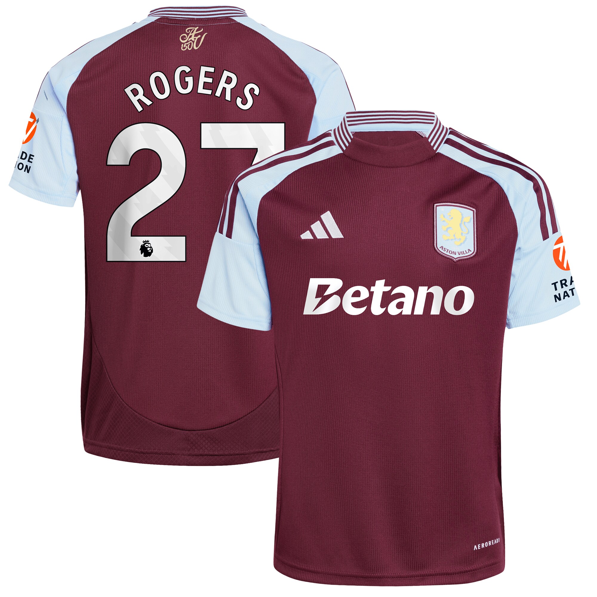 aston villa adidas home shirt 2024-25 with rogers 27 printing Collection | Aston Villa Fan Shop