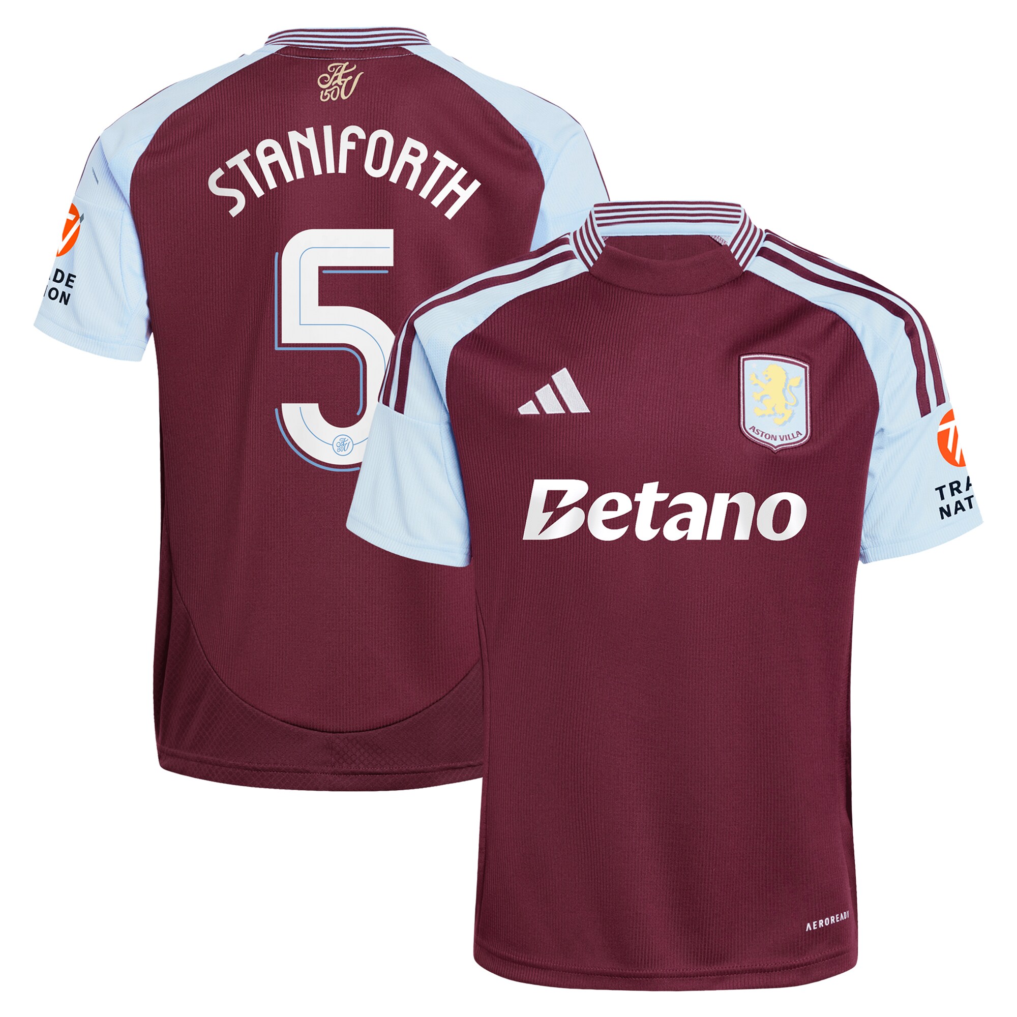 aston villa adidas home shirt 2024-25 with staniforth 5 cup printing Collection | Aston Villa Fan Shop