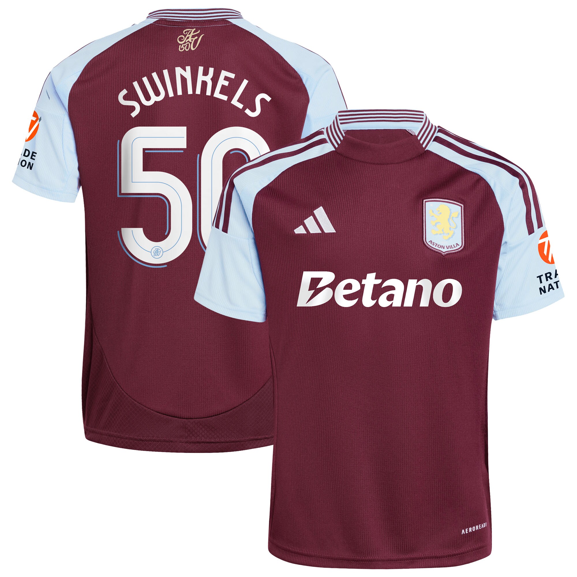 aston villa adidas home shirt 2024-25 with swinkels 50 cup printing Collection | Aston Villa Fan Shop