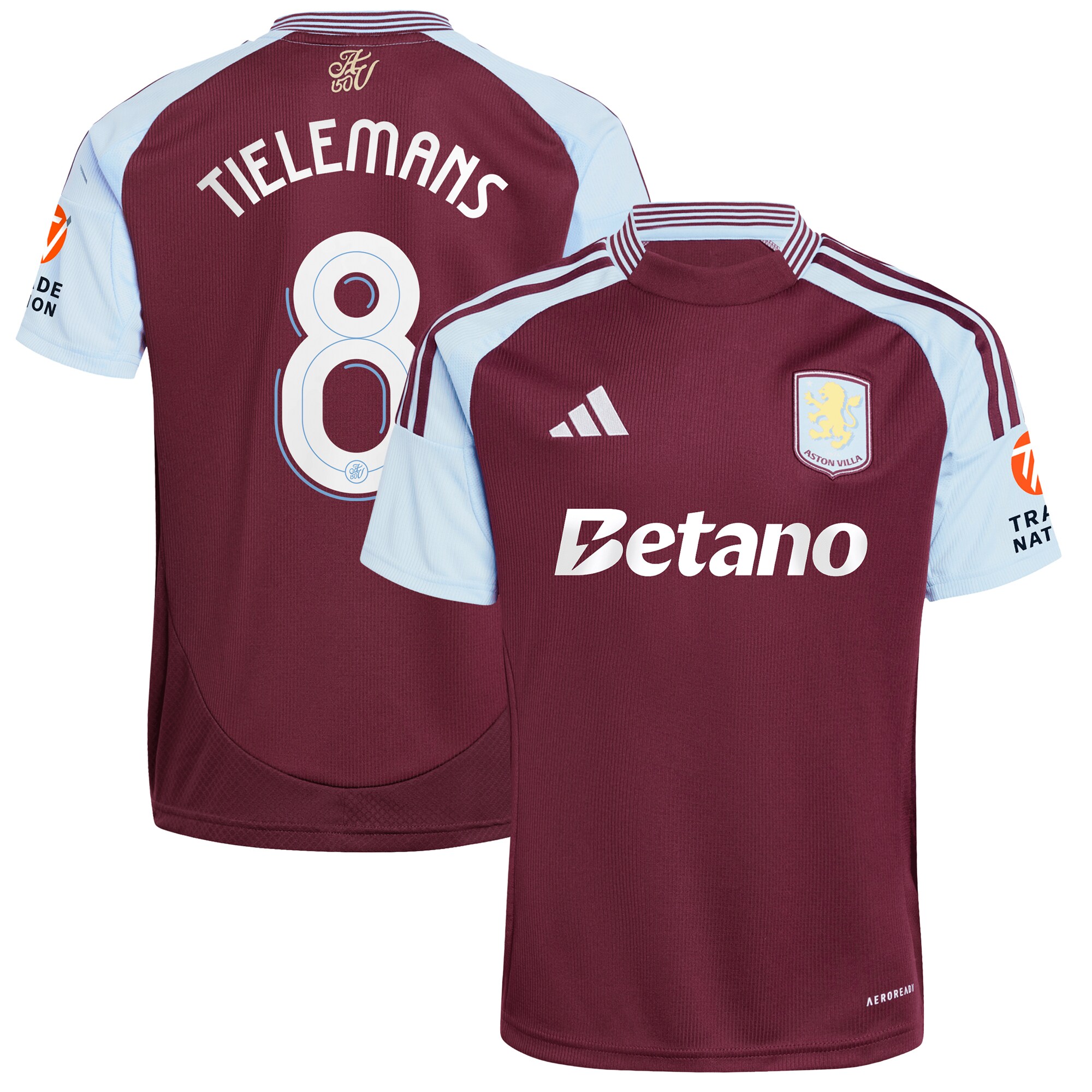aston villa adidas home shirt 2024-25 with tielemans 8 cup printing Collection | Aston Villa Fan Shop