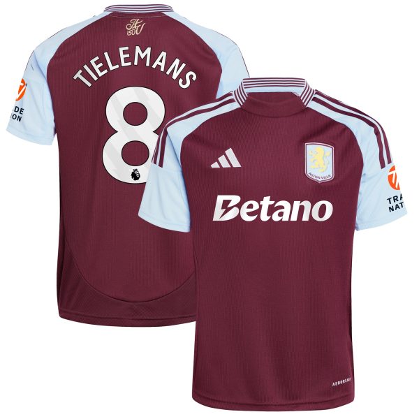 aston villa adidas home shirt 2024-25 with tielemans 8 printing Collection | Aston Villa Fan Shop