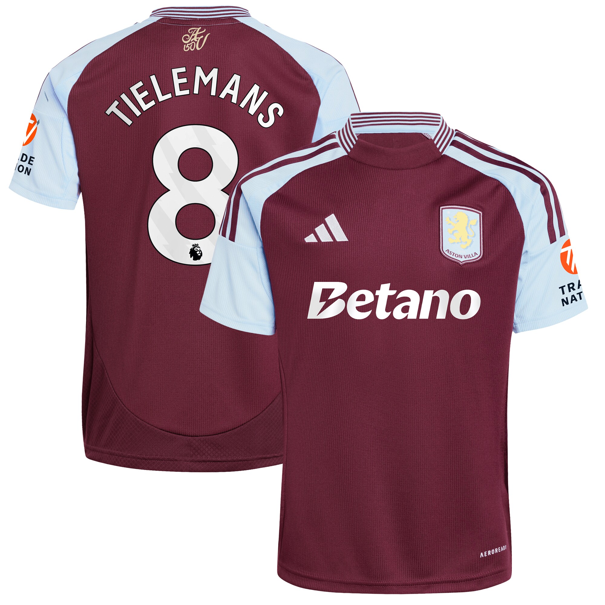 aston villa adidas home shirt 2024-25 with tielemans 8 printing Collection | Aston Villa Fan Shop