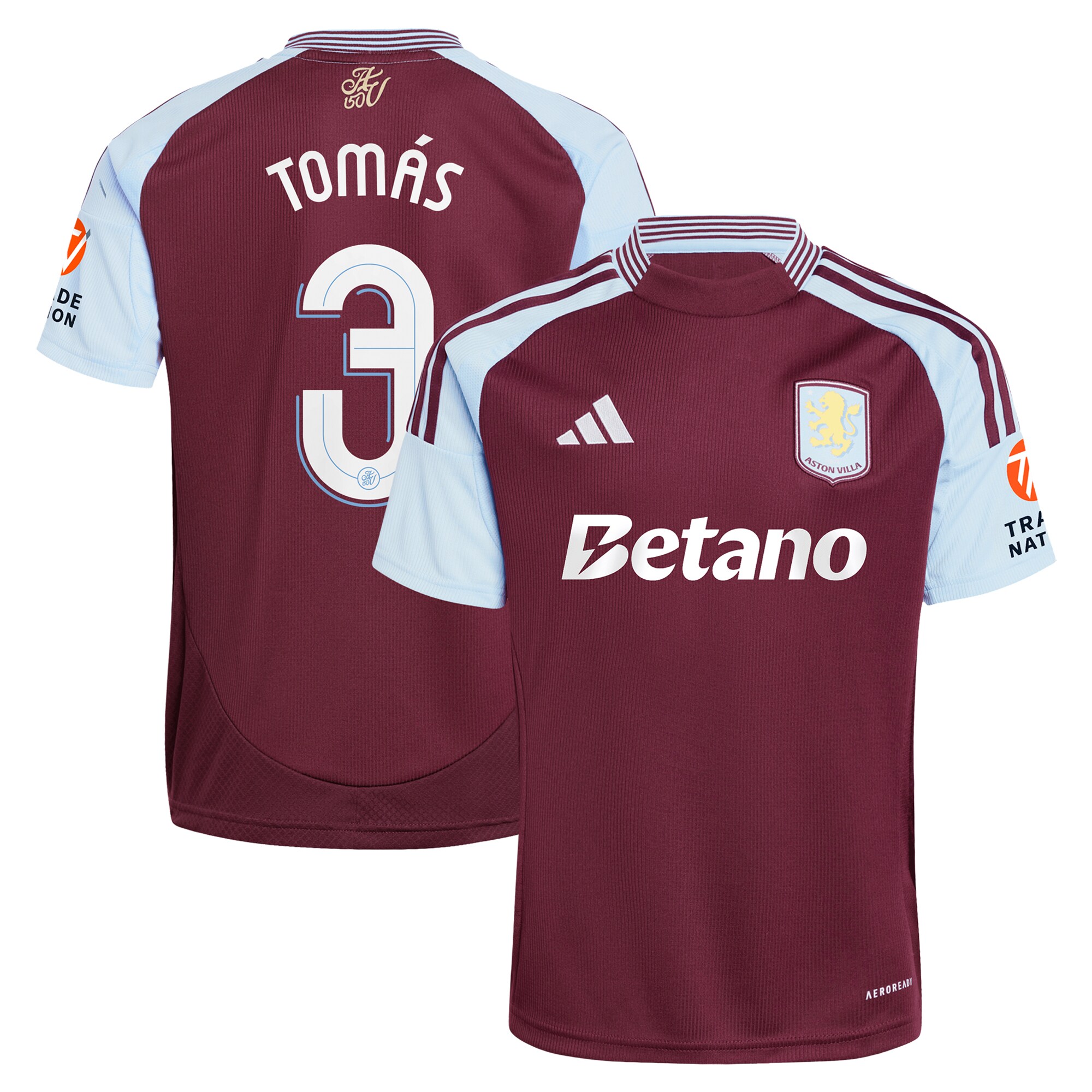 aston villa adidas home shirt 2024-25 with tomás 3 cup printing Collection | Aston Villa Fan Shop