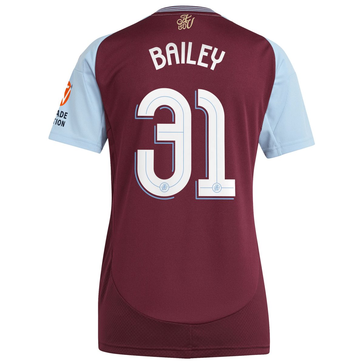 aston villa adidas home shirt 2024-25 – womens with bailey 31 cup printing Collection | Aston Villa Fan Shop