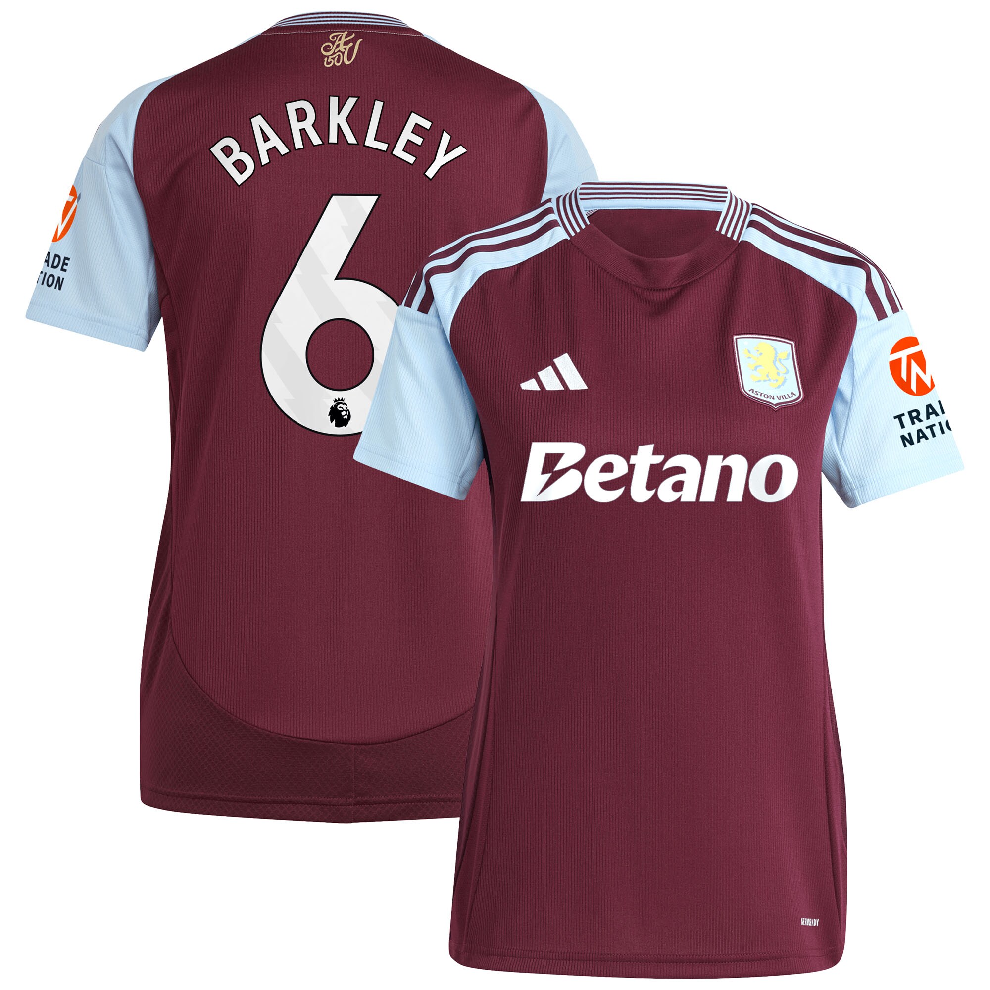 aston villa adidas home shirt 2024-25 – womens with barkley 6 printing Collection | Aston Villa Fan Shop