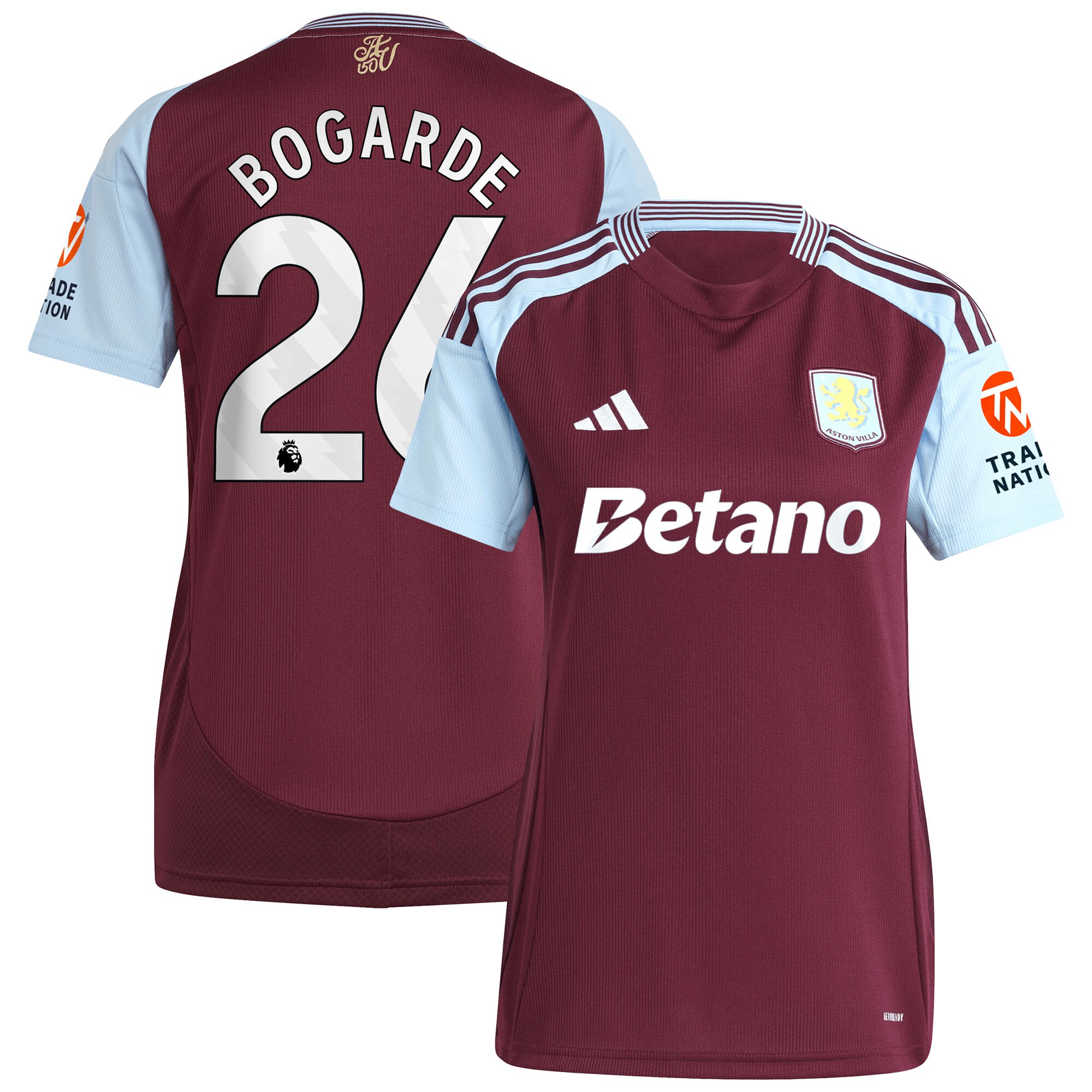 aston villa adidas home shirt 2024-25 – womens with bogarde 26 printing Collection | Aston Villa Fan Shop