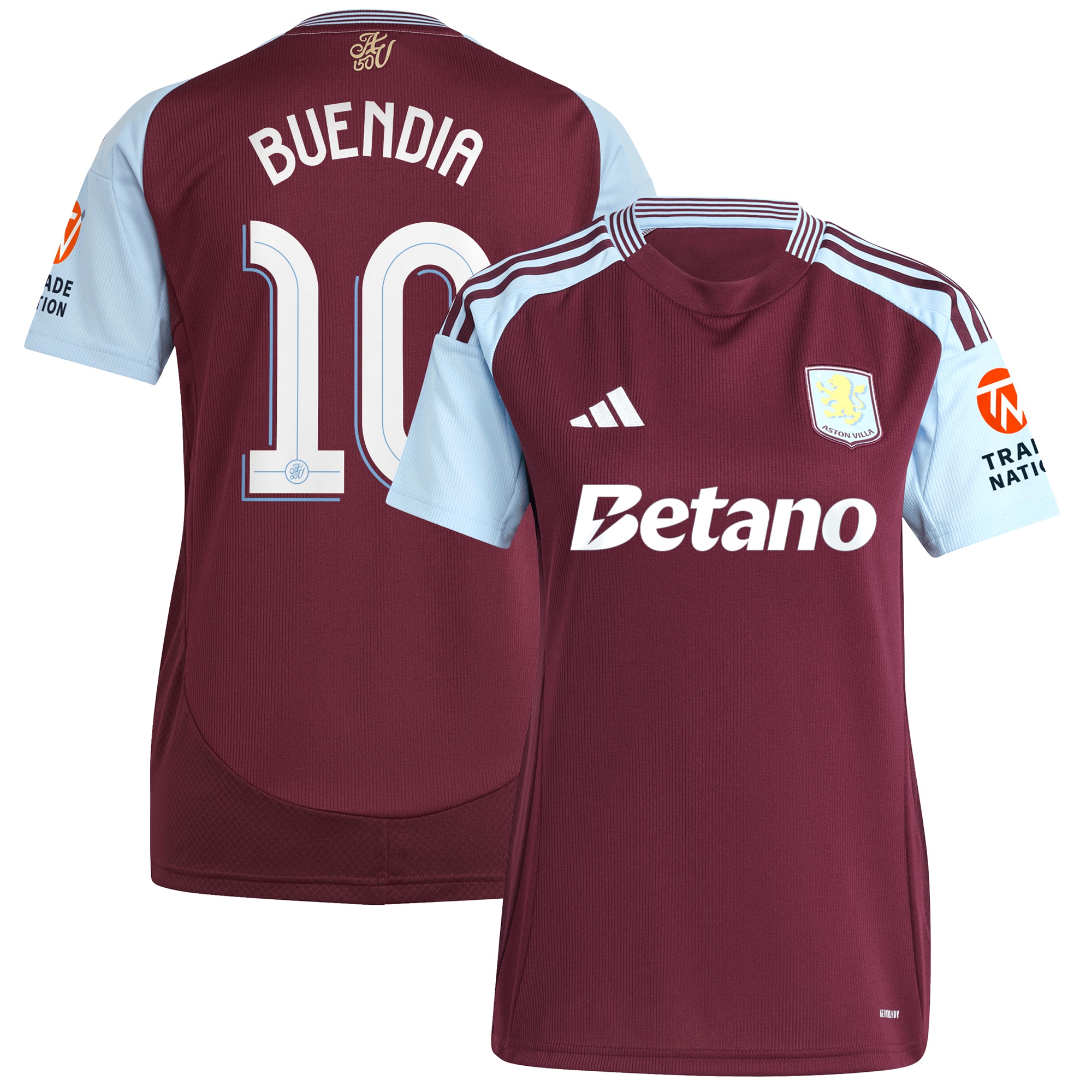 aston villa adidas home shirt 2024-25 – womens with buendia 10 cup printing Collection | Aston Villa Fan Shop