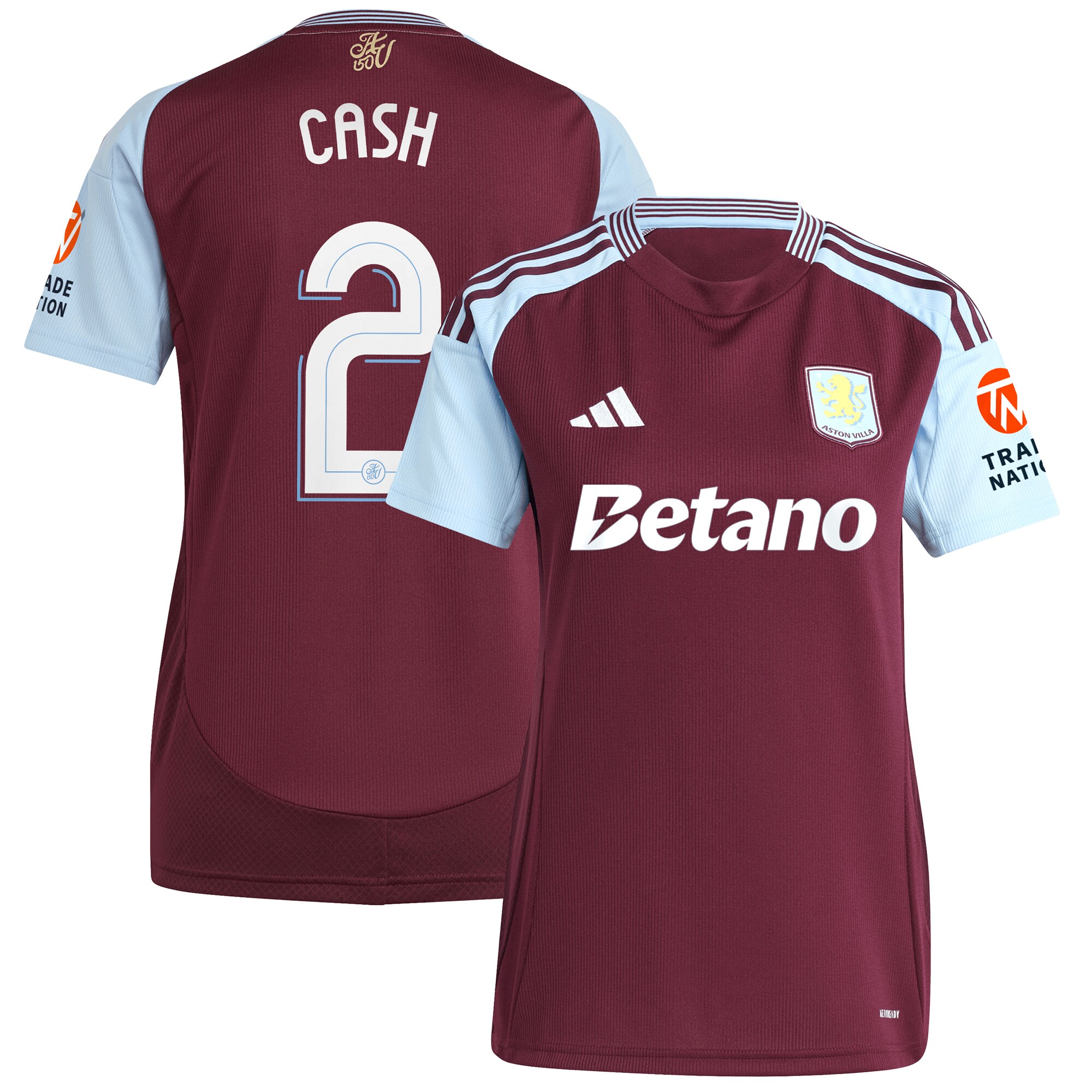 aston villa adidas home shirt 2024-25 – womens with cash 2 cup printing Collection | Aston Villa Fan Shop