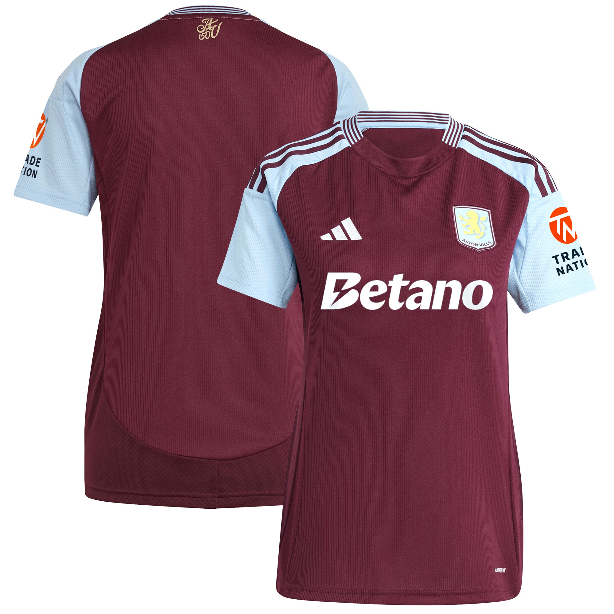 aston villa adidas home shirt 2024-25 – womens with custom printing Collection | Aston Villa Fan Shop