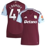 aston villa adidas home shirt 2024-25 – womens with j. ramsey 41 printing Collection | Aston Villa Fan Shop