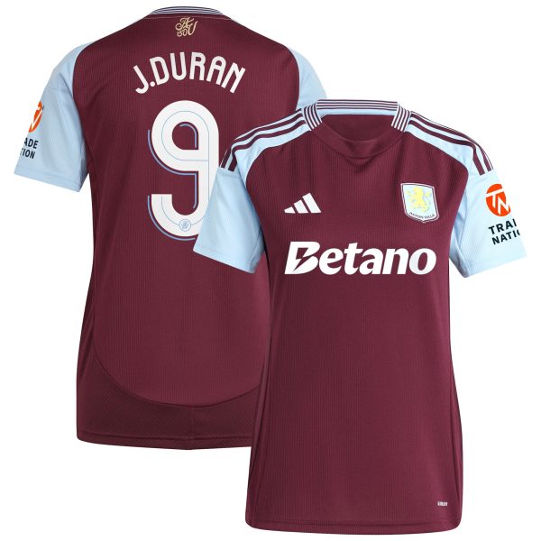 aston villa adidas home shirt 2024-25 – womens with j.duran 9 cup printing Collection | Aston Villa Fan Shop