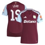 aston villa adidas home shirt 2024-25 – womens with leon 19 cup printing Collection | Aston Villa Fan Shop
