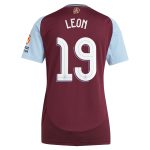 aston villa adidas home shirt 2024-25 – womens with leon 19 cup printing Collection | Aston Villa Fan Shop