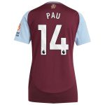 aston villa adidas home shirt 2024-25 – womens with pau 14 printing Collection | Aston Villa Fan Shop