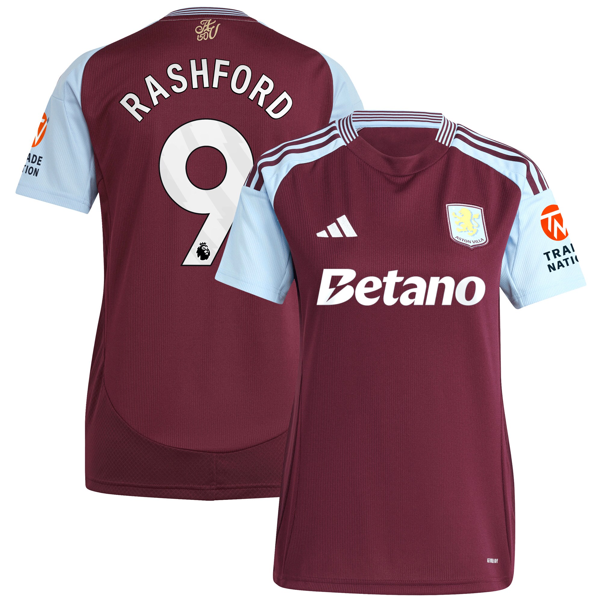 aston villa adidas home shirt 2024-25 – womens with rashford 9 printing Collection | Aston Villa Fan Shop