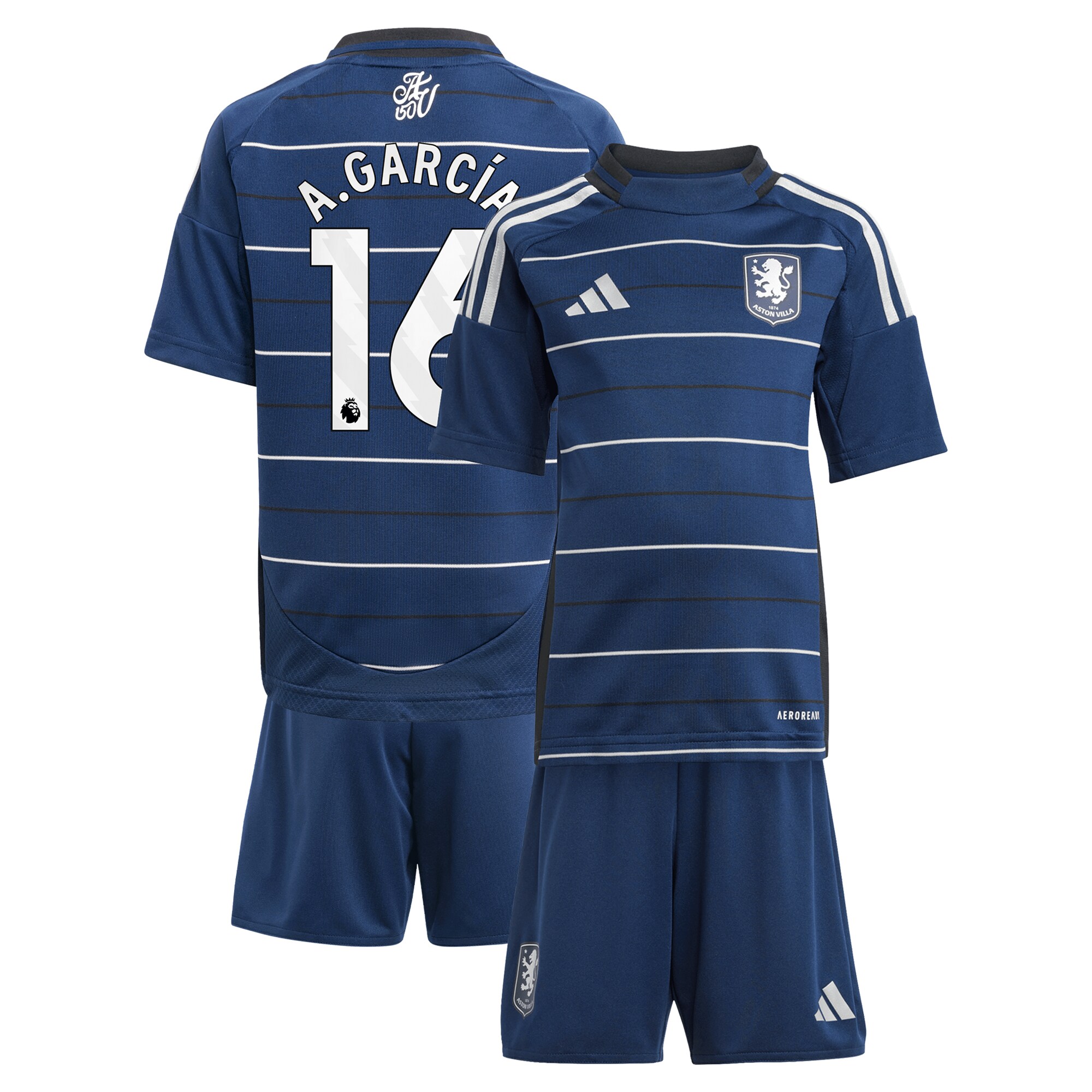aston villa adidas third minikit 2024-25 with a.garcía 16 printing Collection | Aston Villa Fan Shop
