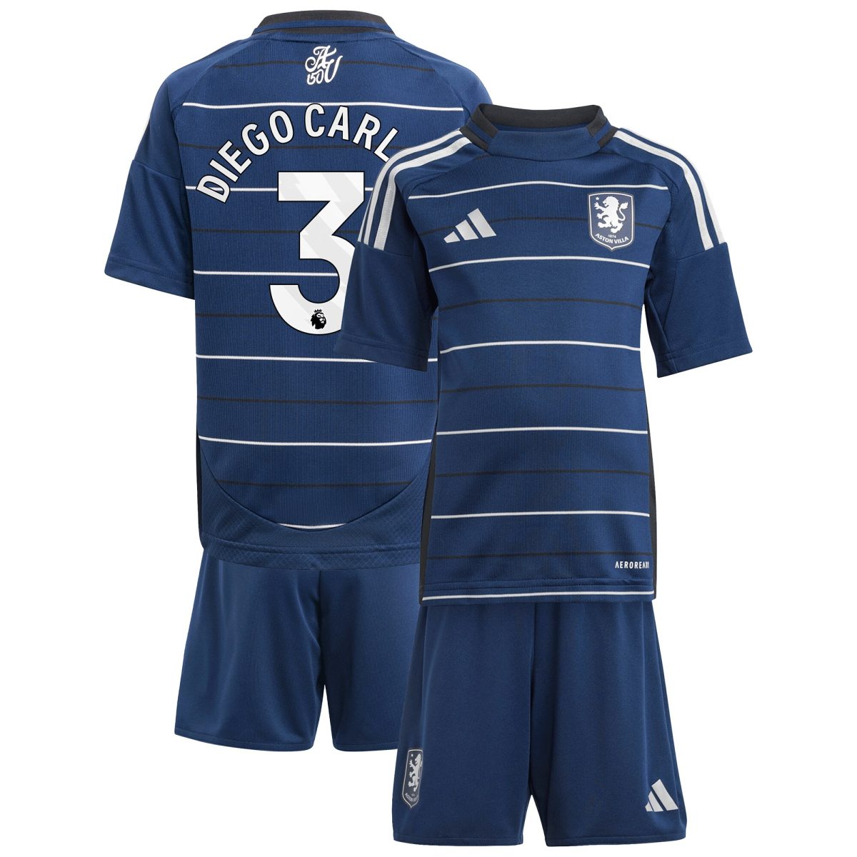 aston villa adidas third minikit 2024-25 with diego carlos 3 printing Collection | Aston Villa Fan Shop