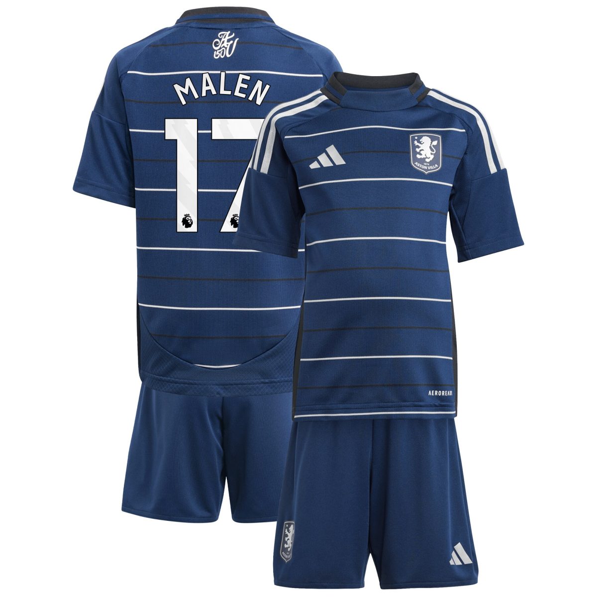 aston villa adidas third minikit 2024-25 with malen 17 printing Collection | Aston Villa Fan Shop