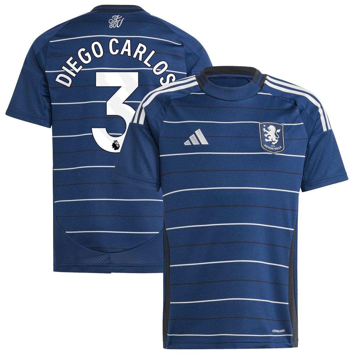 aston villa adidas third shirt 2024-25 – kids with diego carlos 3 printing Collection | Aston Villa Fan Shop
