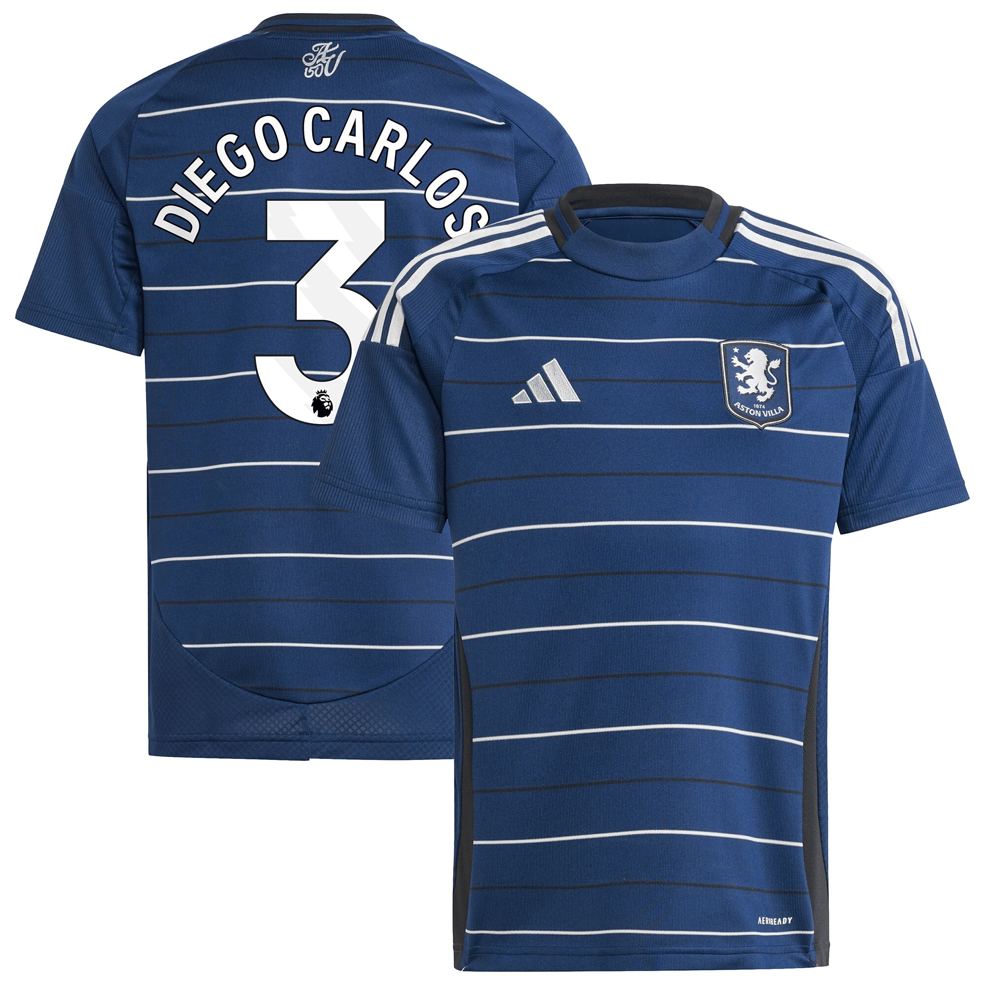 aston villa adidas third shirt 2024-25 – kids with diego carlos 3 printing Collection | Aston Villa Fan Shop