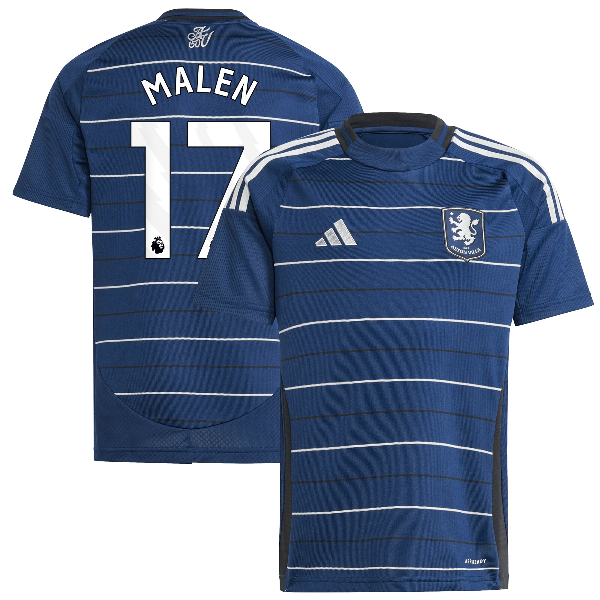 aston villa adidas third shirt 2024-25 – kids with malen 17 printing Collection | Aston Villa Fan Shop