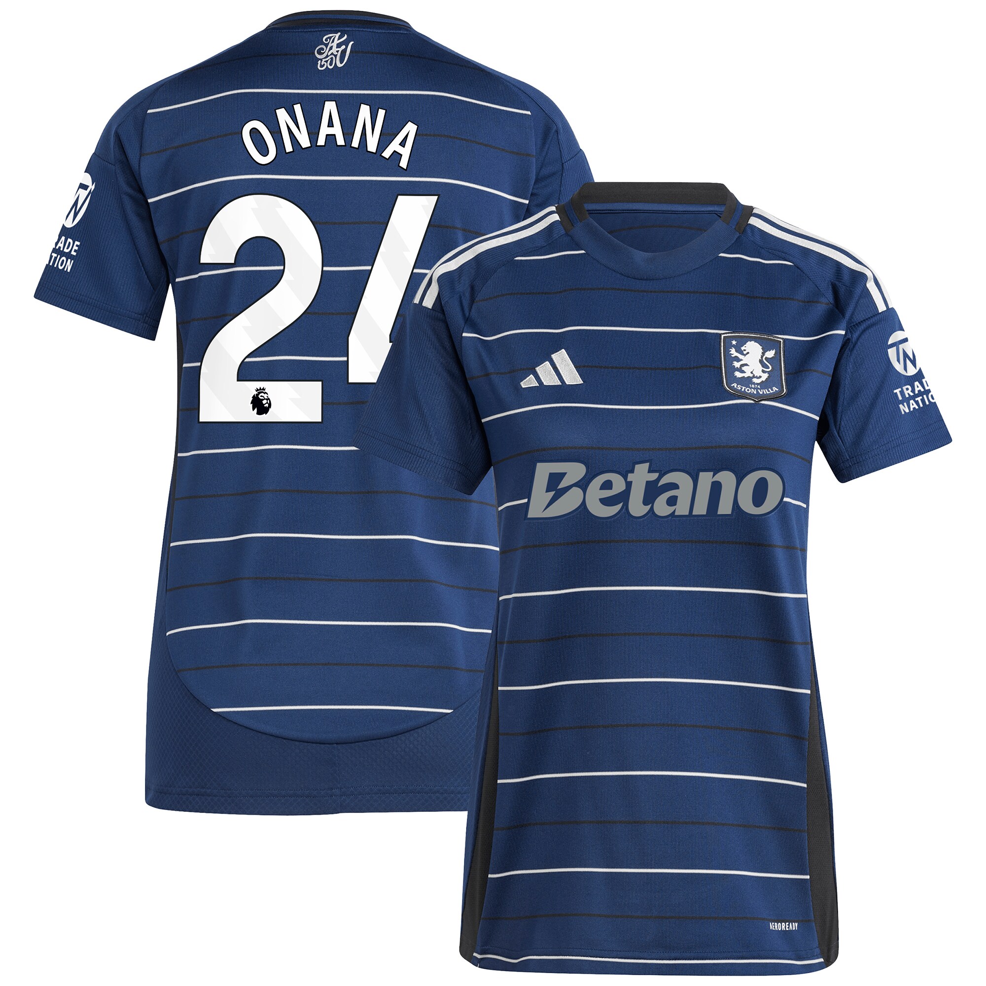 aston villa adidas third shirt 2024-25 – womens with onana 24 printing Collection | Aston Villa Fan Shop