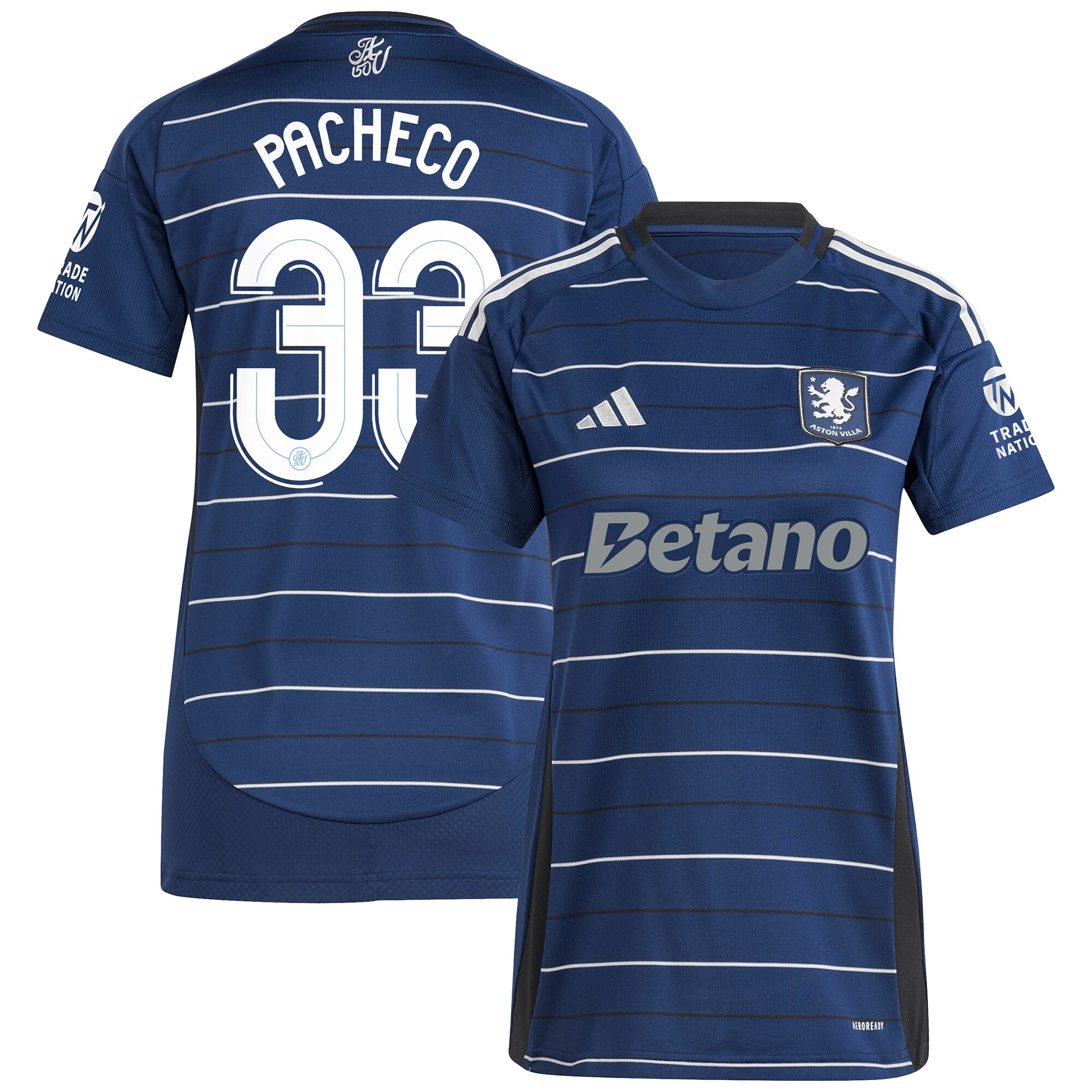 aston villa adidas third shirt 2024-25 – womens with pacheco 33 cup printing Collection | Aston Villa Fan Shop