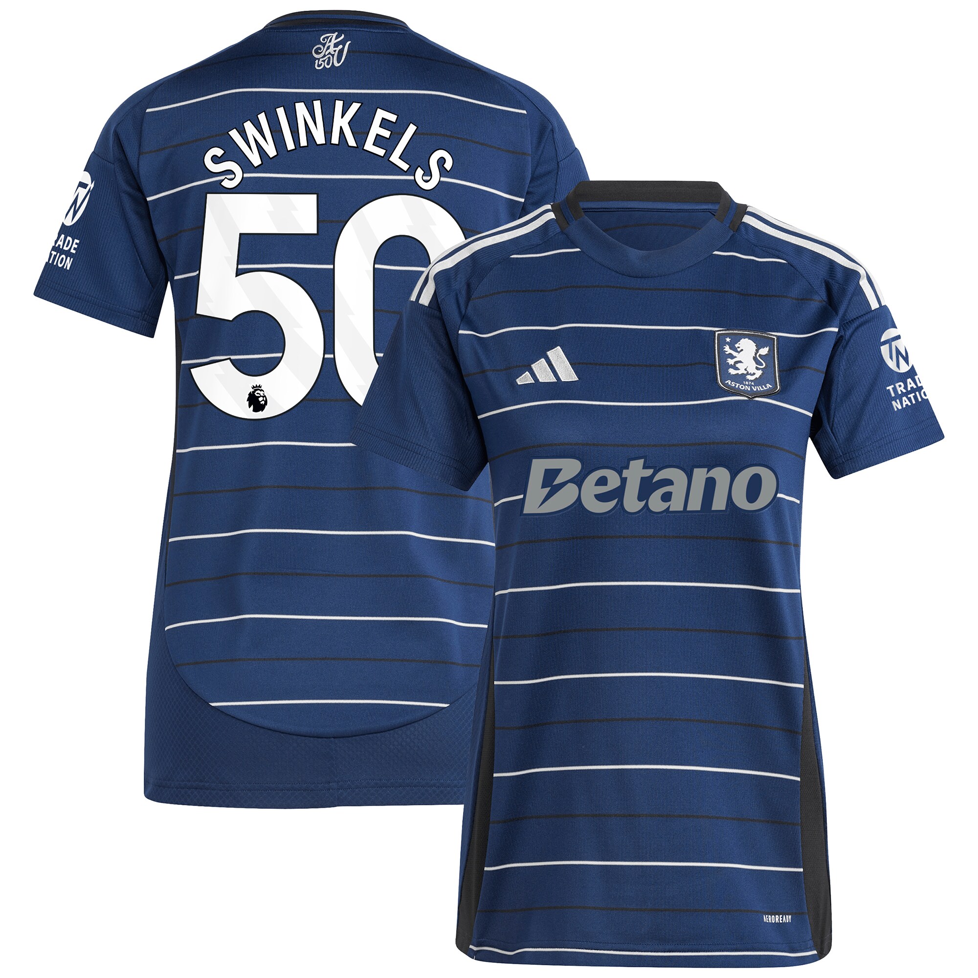 aston villa adidas third shirt 2024-25 – womens with swinkels 50 printing Collection | Aston Villa Fan Shop