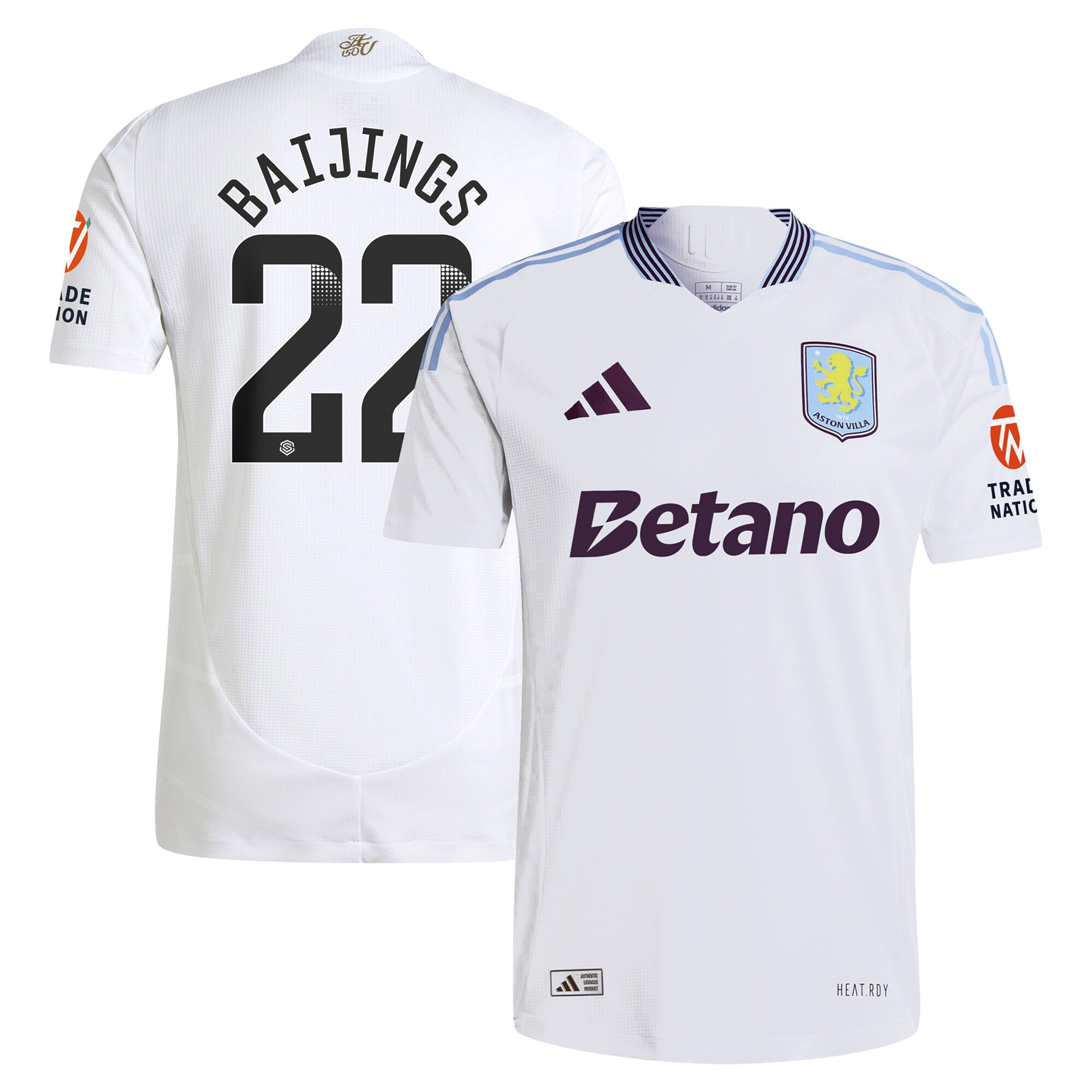 aston villa adidas wsl away authentic shirt 2024-25 with baijings 22 printing Collection | Aston Villa Fan Shop