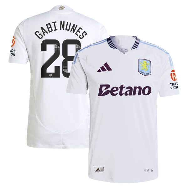 aston villa adidas wsl away authentic shirt 2024-25 with gabi nunes 28 printing Collection | Aston Villa Fan Shop