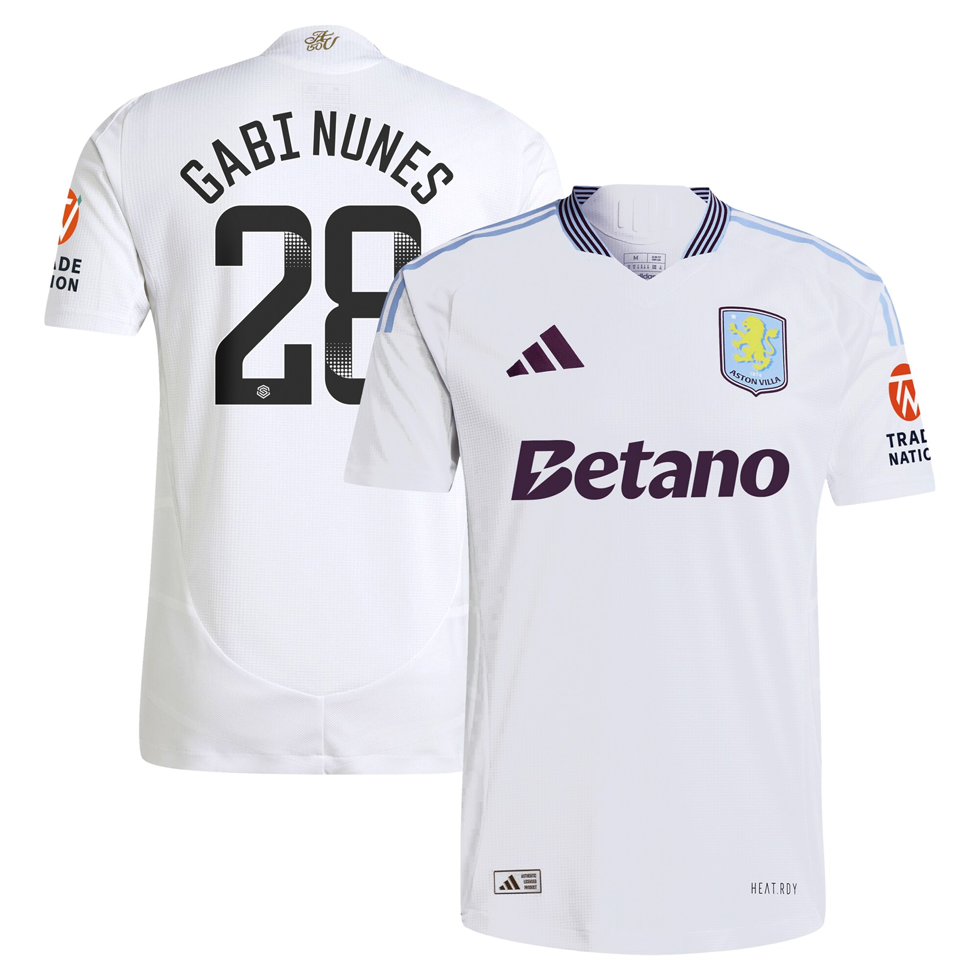 aston villa adidas wsl away authentic shirt 2024-25 with gabi nunes 28 printing Collection | Aston Villa Fan Shop
