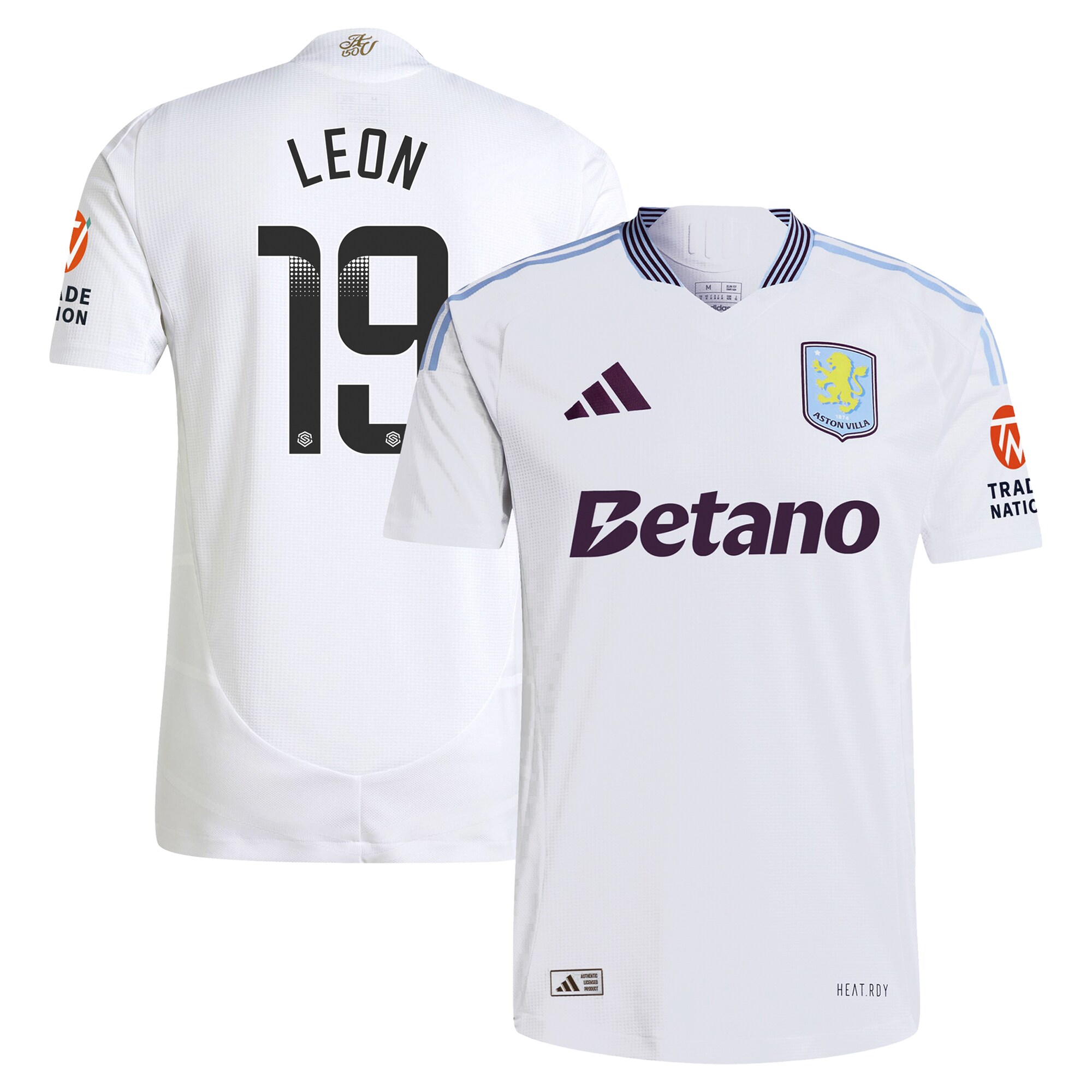 aston villa adidas wsl away authentic shirt 2024-25 with leon 19 printing Collection | Aston Villa Fan Shop