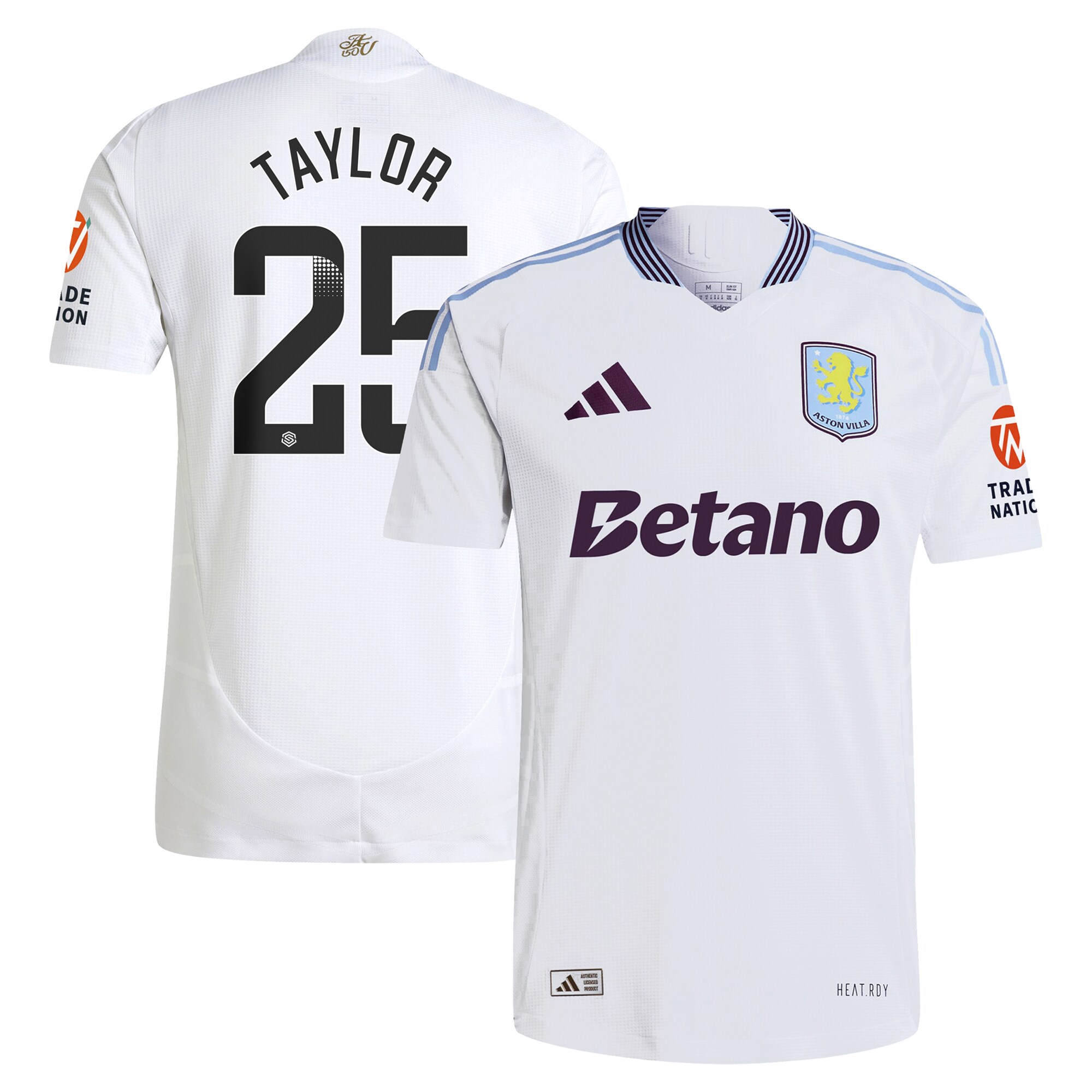 aston villa adidas wsl away authentic shirt 2024-25 with taylor 25 printing Collection | Aston Villa Fan Shop