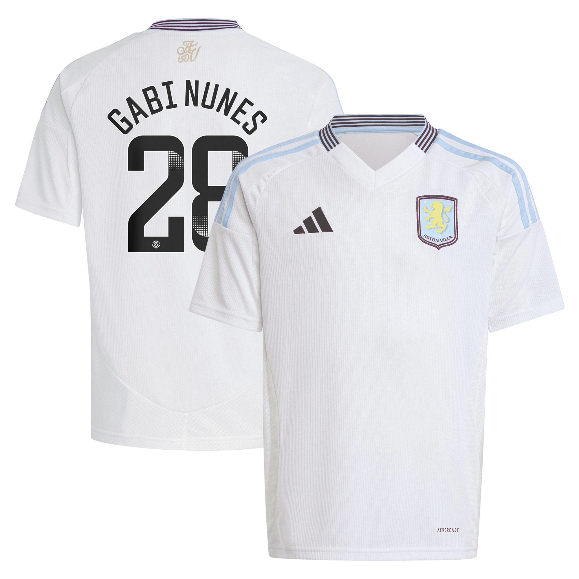 aston villa adidas wsl away shirt 2024-25 – kids with gabi nunes 28 printing Collection | Aston Villa Fan Shop
