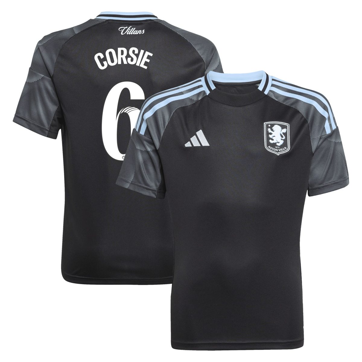 aston villa adidas wsl away shirt 2025-26 – kids with corsie 6 printing Collection | Aston Villa Fan Shop
