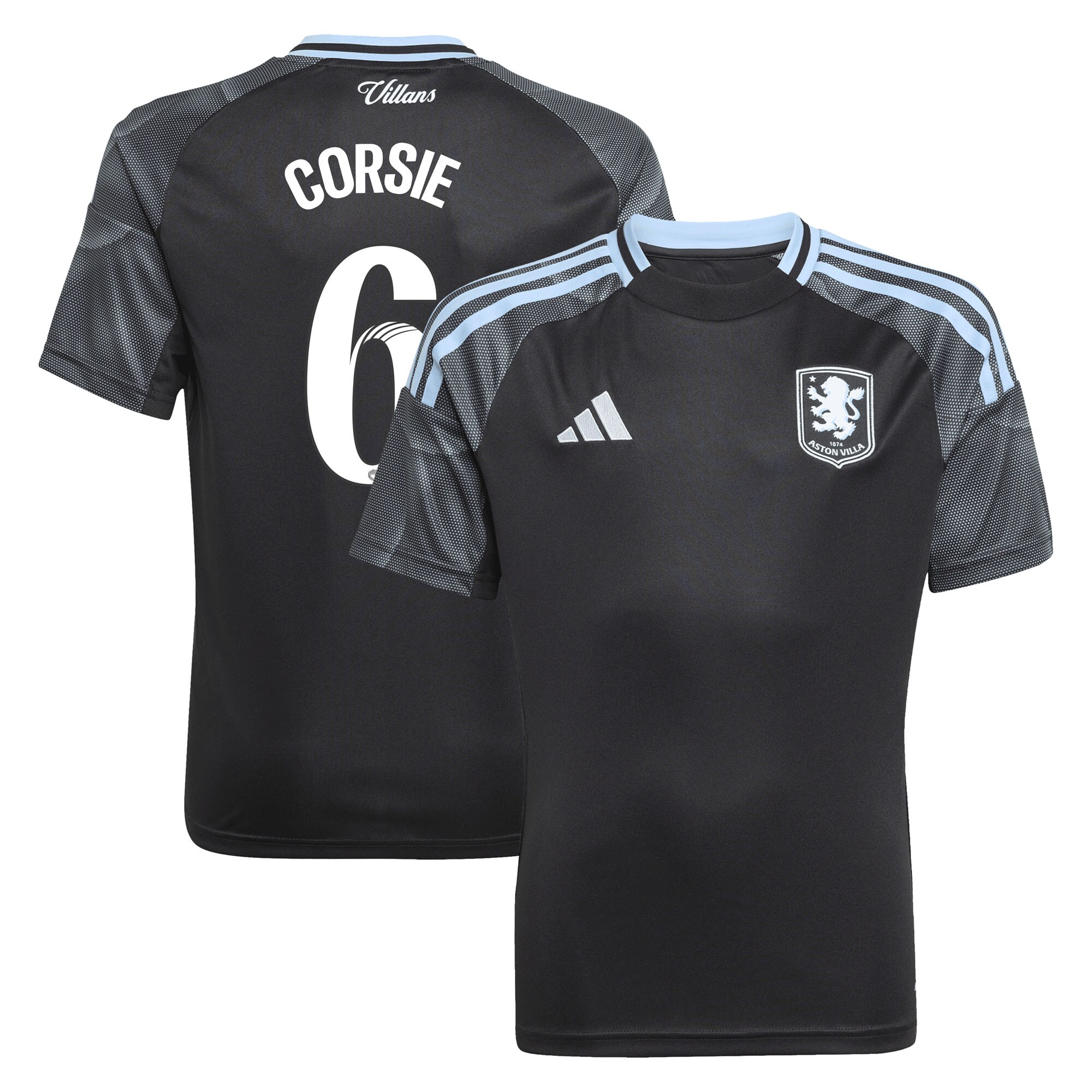aston villa adidas wsl away shirt 2025-26 – kids with corsie 6 printing Collection | Aston Villa Fan Shop
