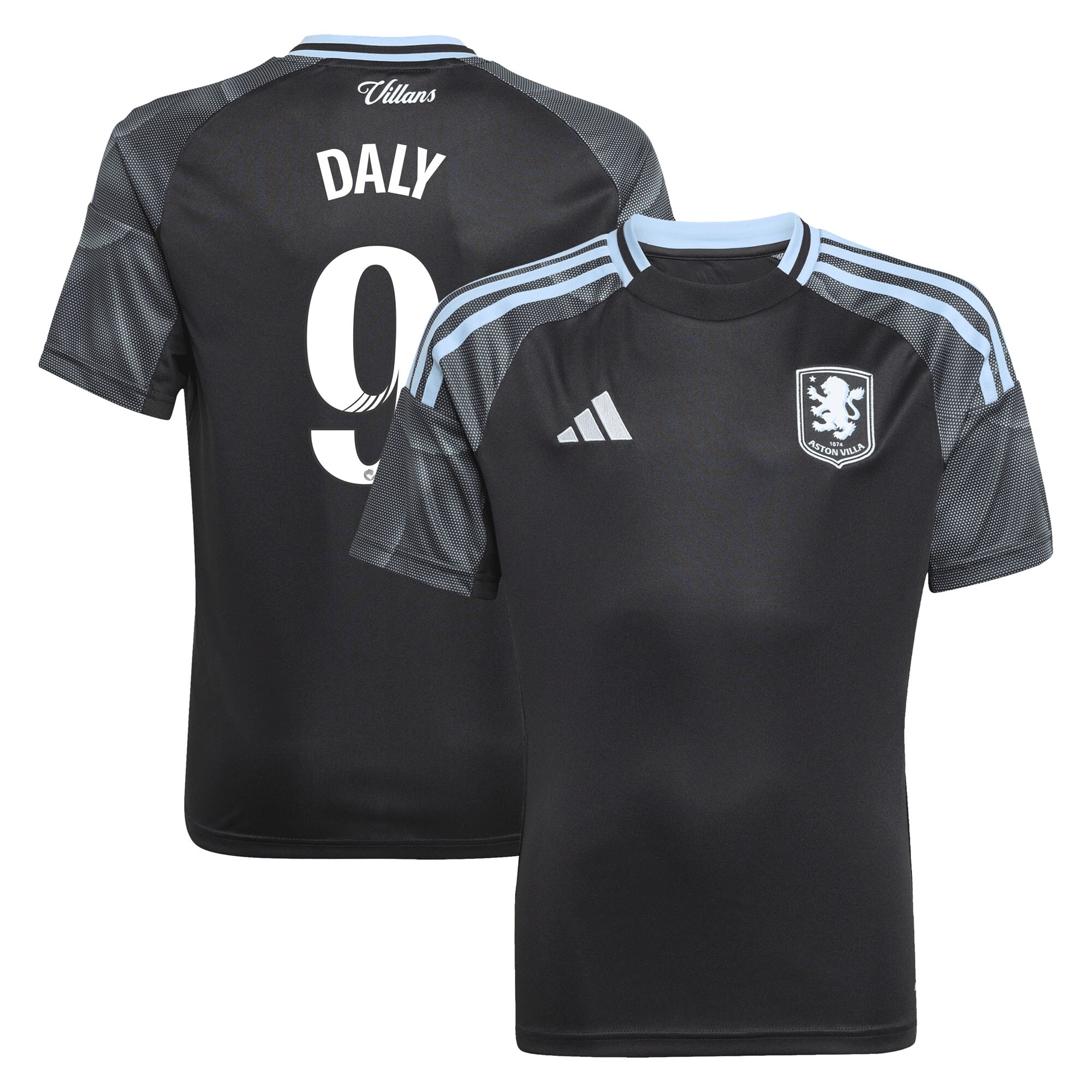 aston villa adidas wsl away shirt 2025-26 – kids with daly 9 printing Collection | Aston Villa Fan Shop