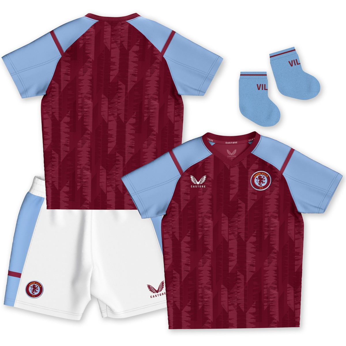 aston villa castore home baby kit 2023-24 with custom printing Collection | Aston Villa Fan Shop