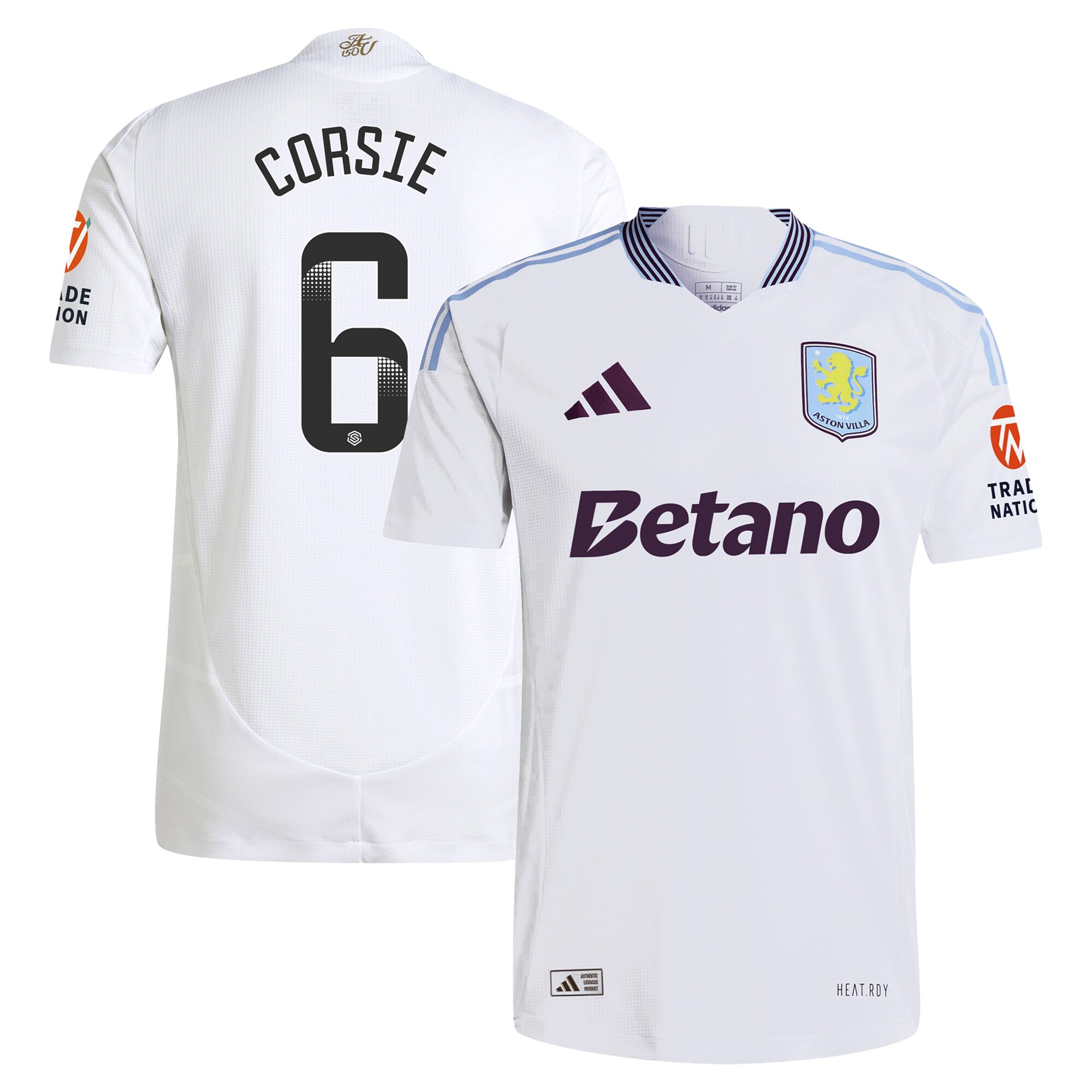 aston villa wsl adidas away authentic shirt 2024-25 with corsie 6 printing Collection | Aston Villa Fan Shop