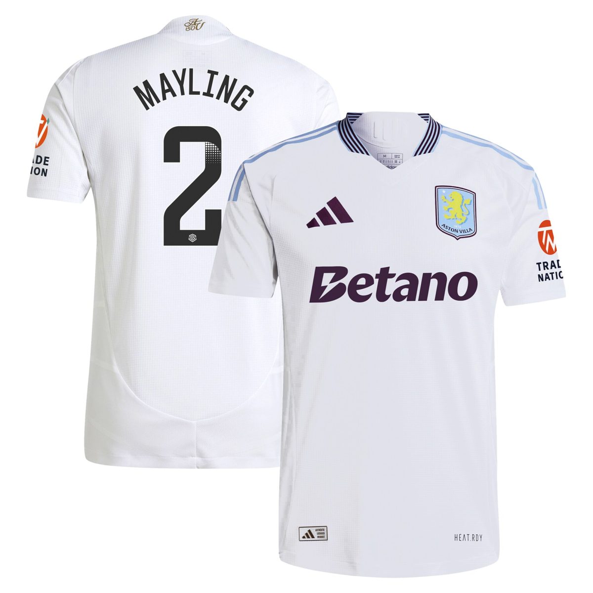 aston villa wsl adidas away authentic shirt 2024-25 with mayling 2 printing Collection | Aston Villa Fan Shop